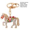 Sparkling Horse Keychain Colorful Rhinestone Enamel Horse Keychain Good Luck Horse Charm with Key Ring Gift for Friends Men Women
