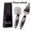 2Pcs/set Stainless Steel Pizza Cutter Pizza Wheel Cutter Cheese Spatula Baking Tool