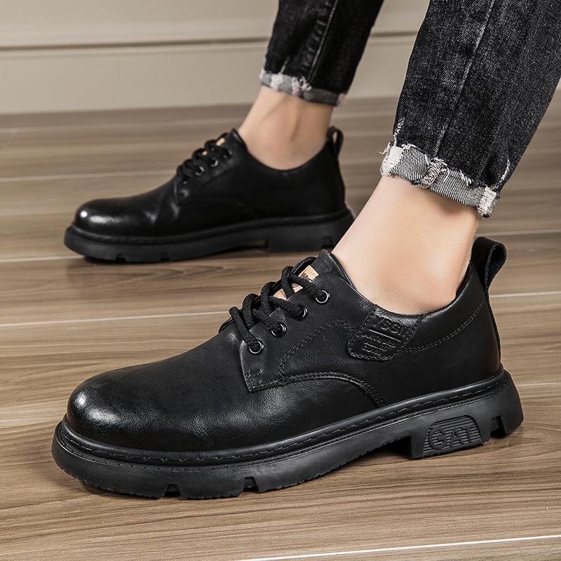 High Quality Lace Up Men's Short Boots  Trendy Men's Luxury  Fashionable Men's Shoes for Office Work and Outdoor Parties