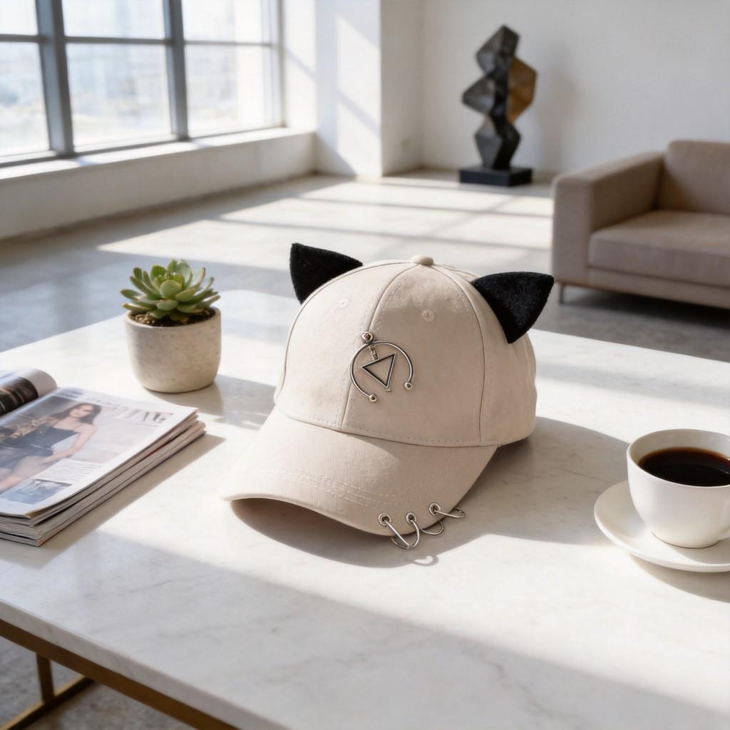 Metal Decor Baseball Hat With Sunshade For Street Style Looks