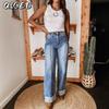 QICED Women's Fashion Casual Solid Color Print Pants & Capris