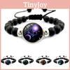 Stylish Zodiac Sign Time Gemstone Bracelet Fashionable Glass Bead Charm