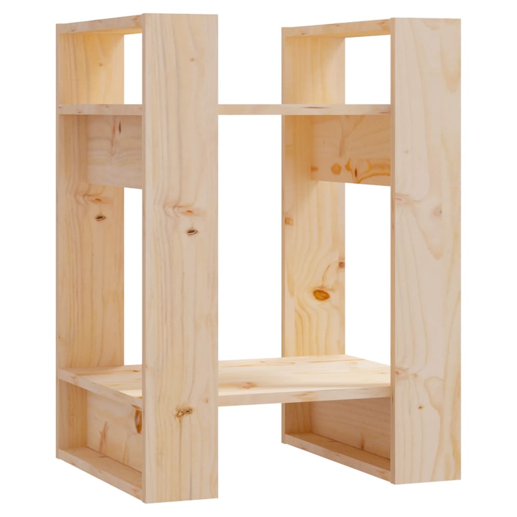 Bookshelf Room Divider 16.1 x 13.8 x 22.4 in Solid Pine Wood