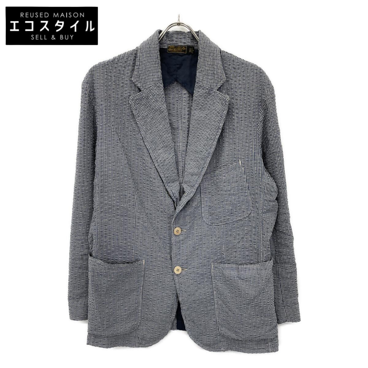 

RRL Клетчатый пиджак из сирсакера на 3 пуговицы Пиджак M синий Б/У