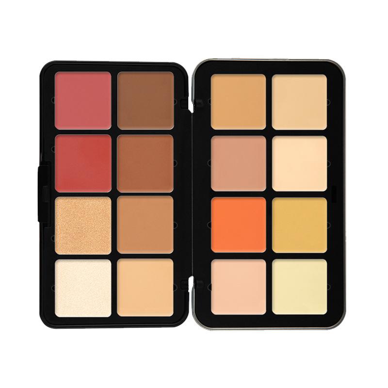 12-Color Blush Iron Box Matte Pearlescent Rouge Makeup Highlight Grooming Plate