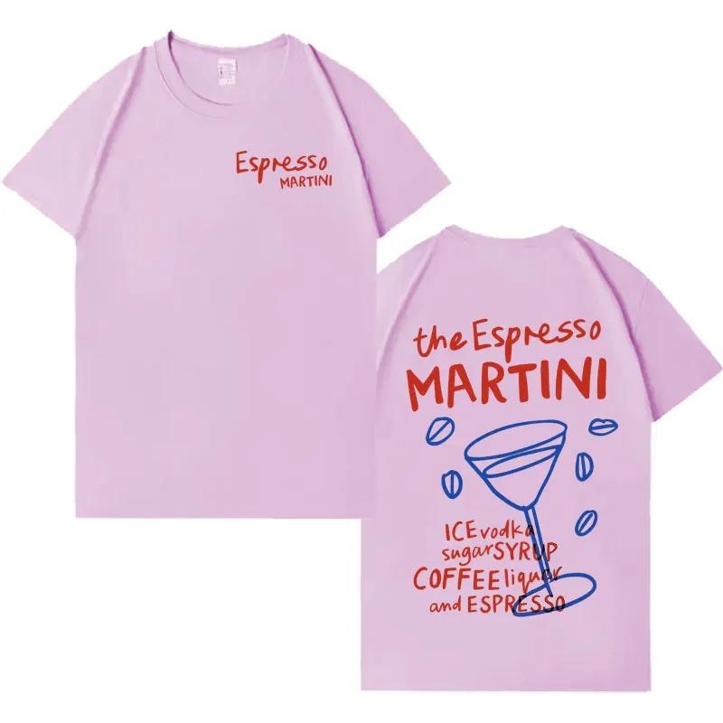 Espresso Martini Drinking Graphic TShirt  Mens StressRelief Aesthetic Trendy Casual Hip Hop 100 Cotton Oversized Vibrant