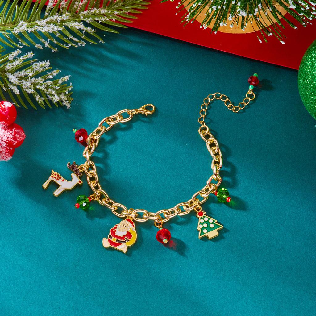 1 Stück Weihnachten Niedliches Armband Weihnachts-Elemente Anhänger Armband Weihnachtsmann Hand Schmuckstück Festliches Festival