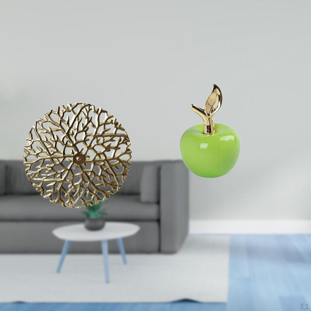 Rustic Scenic Metal Wall Art Sculpture And Ceramic Figurine Fruit Statue Plaque 3D Hanging Pendants