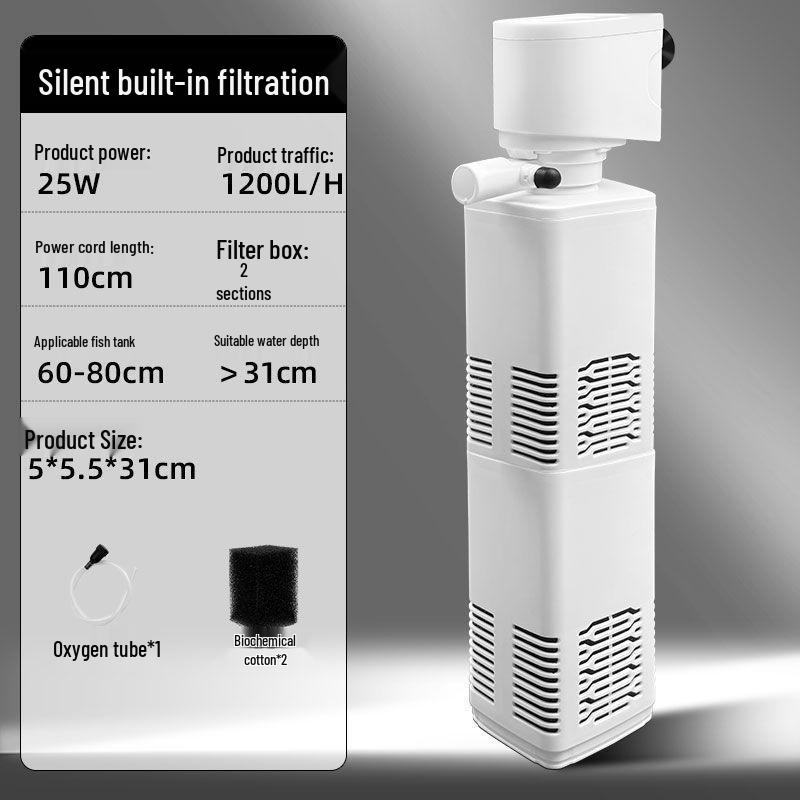 Acvariu mic All-in-One cu Filtru Silențios, Pompă și Sistem de Oxigenare