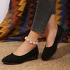 Fashion Classic Black Women Wedge Single Shoes Lightweight Slip On Office Work Shoes Woman Comfortable Soft Sole Casual Footwear Female