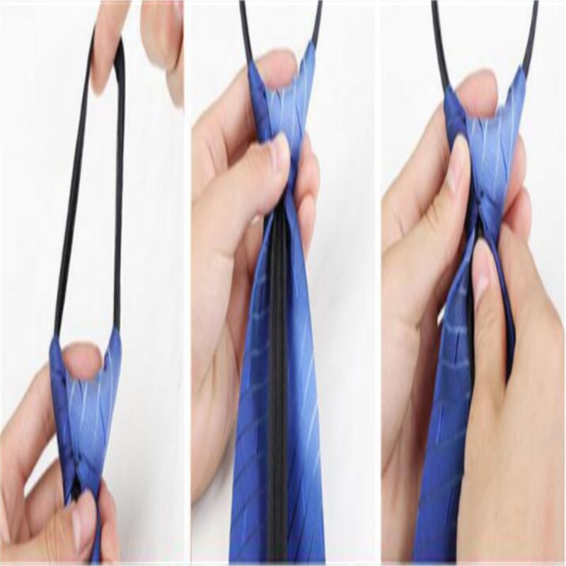 Pre-tied Zipper Tie Neck Mens Skinny 5cm Zipper Neckties Red Black Blue Solid Color Slim Narrow Entertainment Party