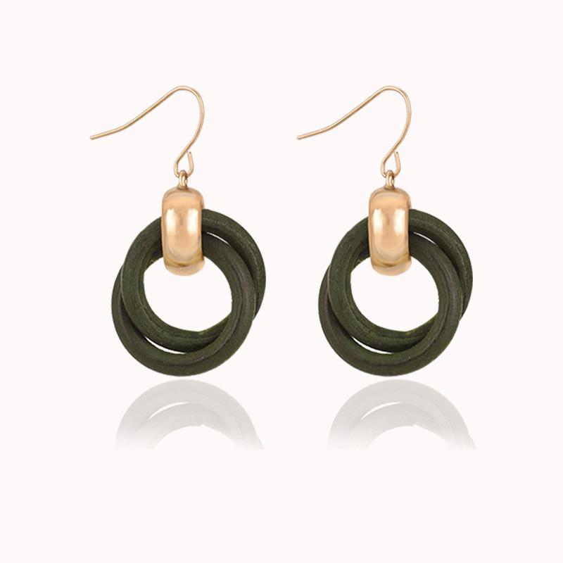 Geometric Wooden Hoop Earrings For Women Summer Fashion Minimalist Jewelry
