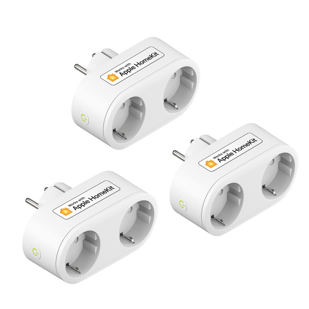Homekit 2 in 1 WLAN Smart Plug Dual Outlet EU Smart Socket Remote Sprachsteuerung Unterstützung Alexa Google Home Smartthings
