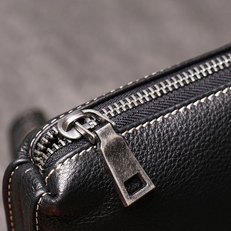 Men'S Genuine Leather Clutch Bag Women'S Soft Leather Long Wallet Simple Cowhide Mobile Phone Bag