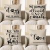 Home Decor Dogs Make Me Happy Digital Print Pillow Pattern Cushion Cover Suitable For Sofa Bedroom Car Pillow Cover