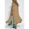 Moda Primavera Estate Cardigan Monocolore Manica Lunga Donna Lento Casual Stile Lungo Spacco Cappotto Signora Elegante
