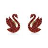 Swan Embedded Decoration Imitation Crystal Gold-Plated Imitation Pearl Earrings Women Earrings Red 5677597