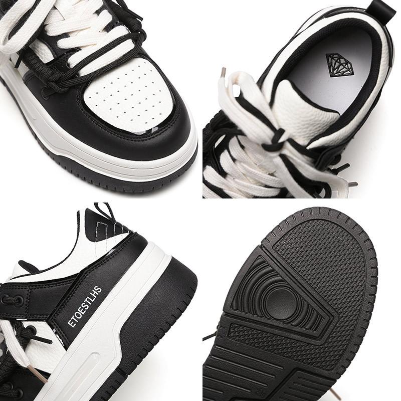 Factory straight hair leather women's shoes board shoes new casual versatile platform white shoes heightening Internet celebrity hot selling women's