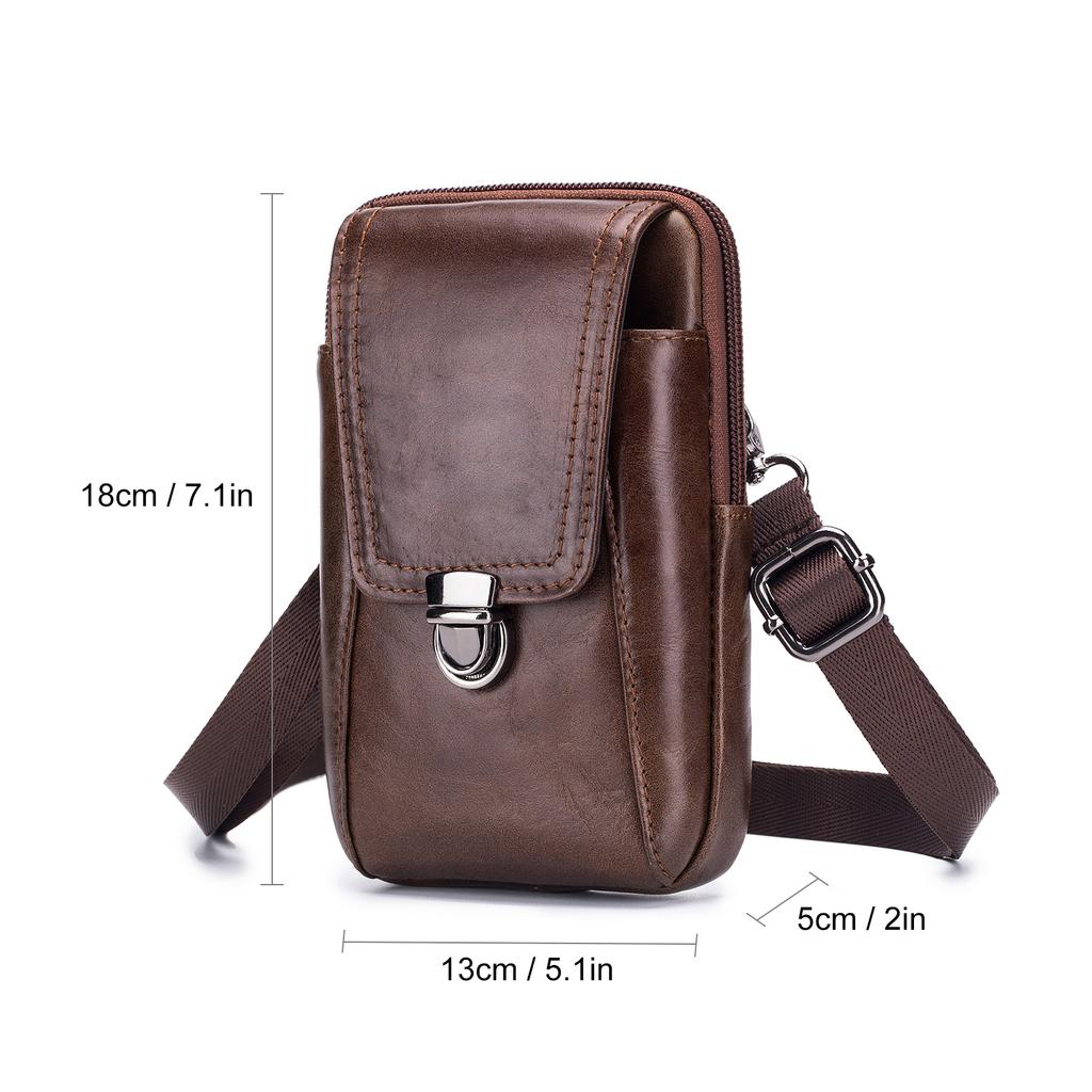 Men Leather Waist Belt Bag Phone Pouch Bag Made From High Quality Cow Leather Travel Crossbody Shoulder Bag Pack Purse Wallet
