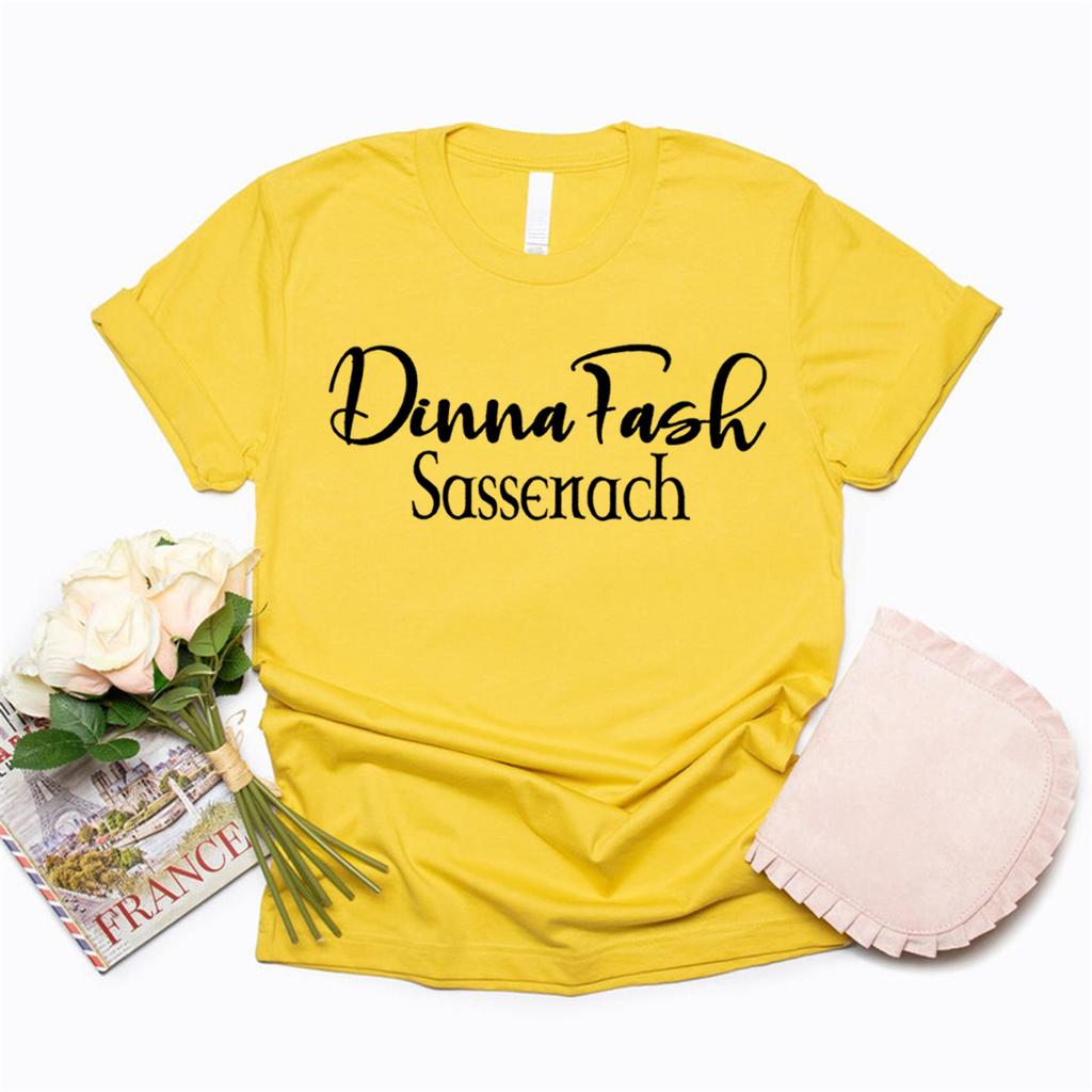 Dinna Fash T-skjorte Sassenach T-skjorte Outlander Bokserie T-skjorter Jamie Fraser Tee Dame T-skjorte Kortermet Casual T-skjorte