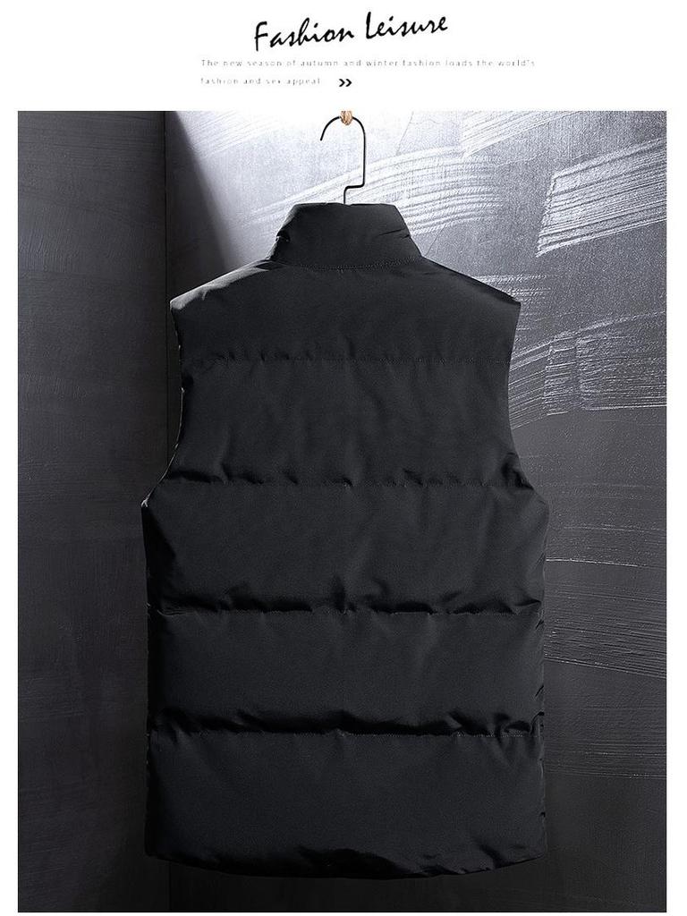 Men's Trendy Korean Style Camouflage Cotton Vest - Sleeveless, Casual, Plus Size, Thick Inner Layer