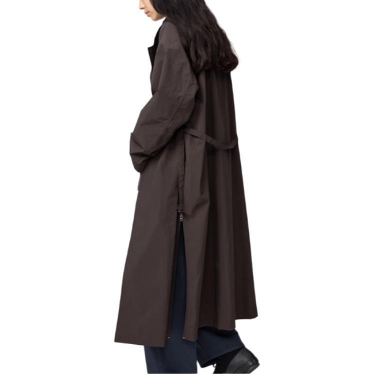 (WMNS) UNIQLO Single Breasted Long Coat 'Dark Brown' Women's 480063-39