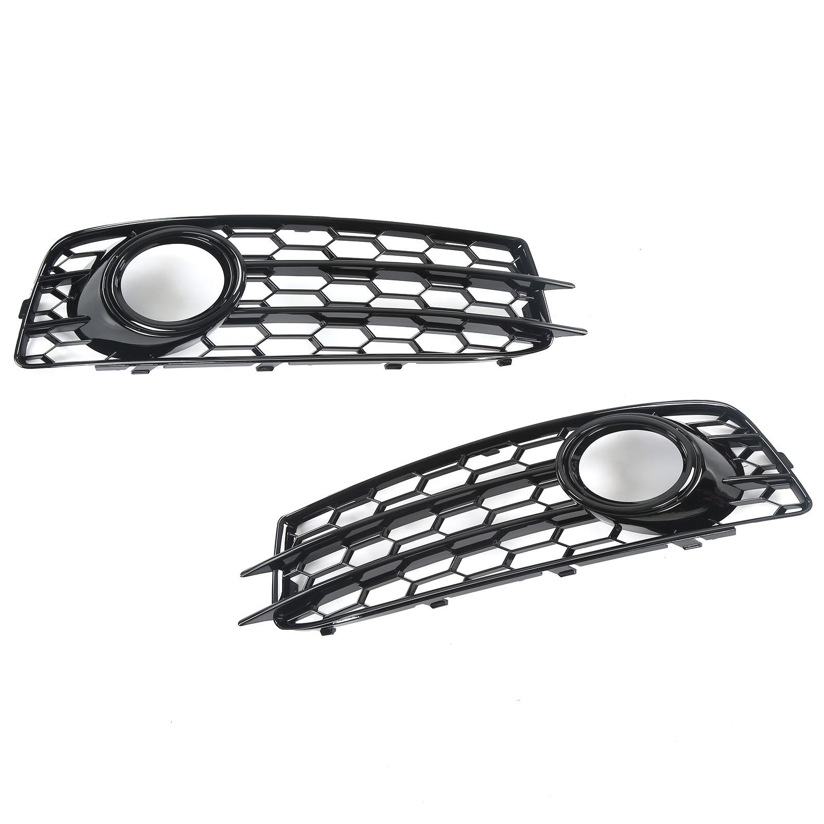 

2pcs Front Fog Light Grille Left Right 8P0807682 Glossy Black Replacement for A3 8P 2008‑2012