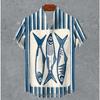 Art retro vintage men's shirt with mottled marks, standing collar printed short sleeved shirt, casual and comfortable top