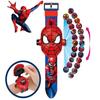 Montre projecteur Spider-Man pour enfants avec 24 projections de dessins animés, heure et date réglables et veilleuse