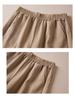 Women's 2026 Summer Ice Silk Wide-Leg Pants - Retro, Plus Size, Nine-Point Length, Solid Color, Thin and Comfortable.