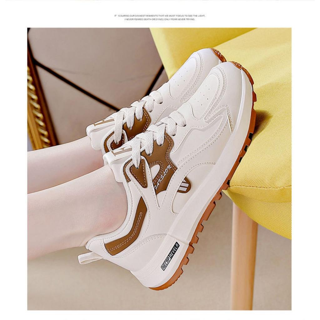 Large Size, Sports Shoes, Women's Shoes, Korean Version, Versatile, Lightweight, Running Shoes, Leather, Casual Shoes