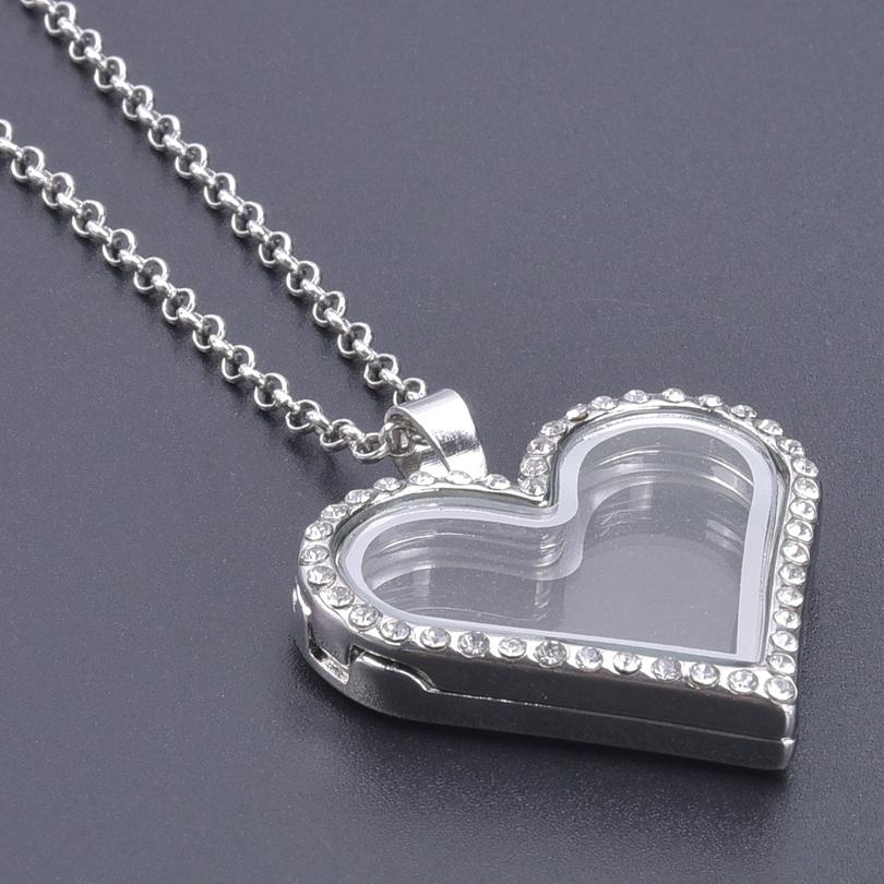 1Pc Round Heart Glass Cremation Urn Locket Pendant Necklaces For Ashes Mix Geometric Memory Floating Relicario Collares Jewelry