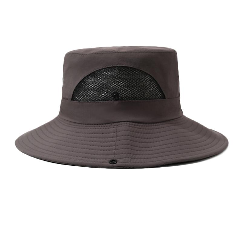 Summer Fishing Hat Men's Big Brim Hat Outdoor Solid Color Sunscreen Hat Travel Sun Hat