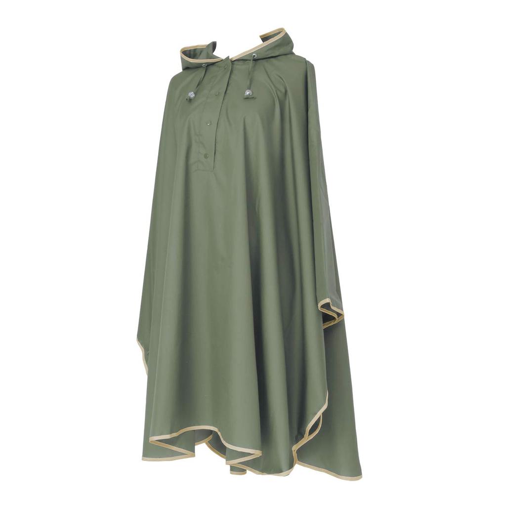 Umbrella Shop Piping Rain Poncho 1600 Teflon Coated [Leven] (Khaki)