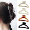 Korean Style Semi-Circular Transparent Hair Clip for Women's Updos - High-End Hollow Shark Clip