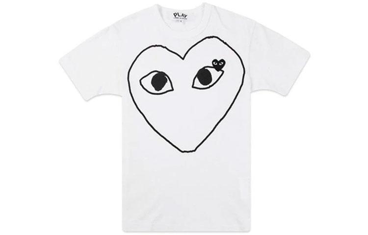 

CDG Play T Shirts Men s White Crew Neck Moderate Straight Fit AZ-T102-051-1 S
