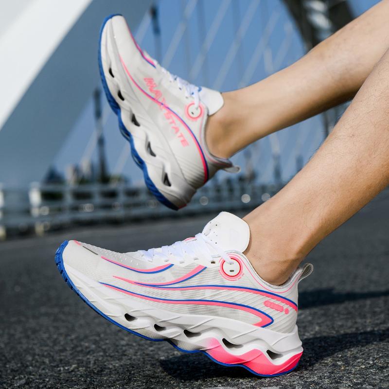 Men Race Training Walking Casual Comfortable Athletic Fashion Trainer  Outdoor Breathable Cushioning Anti Slip Running Shoes