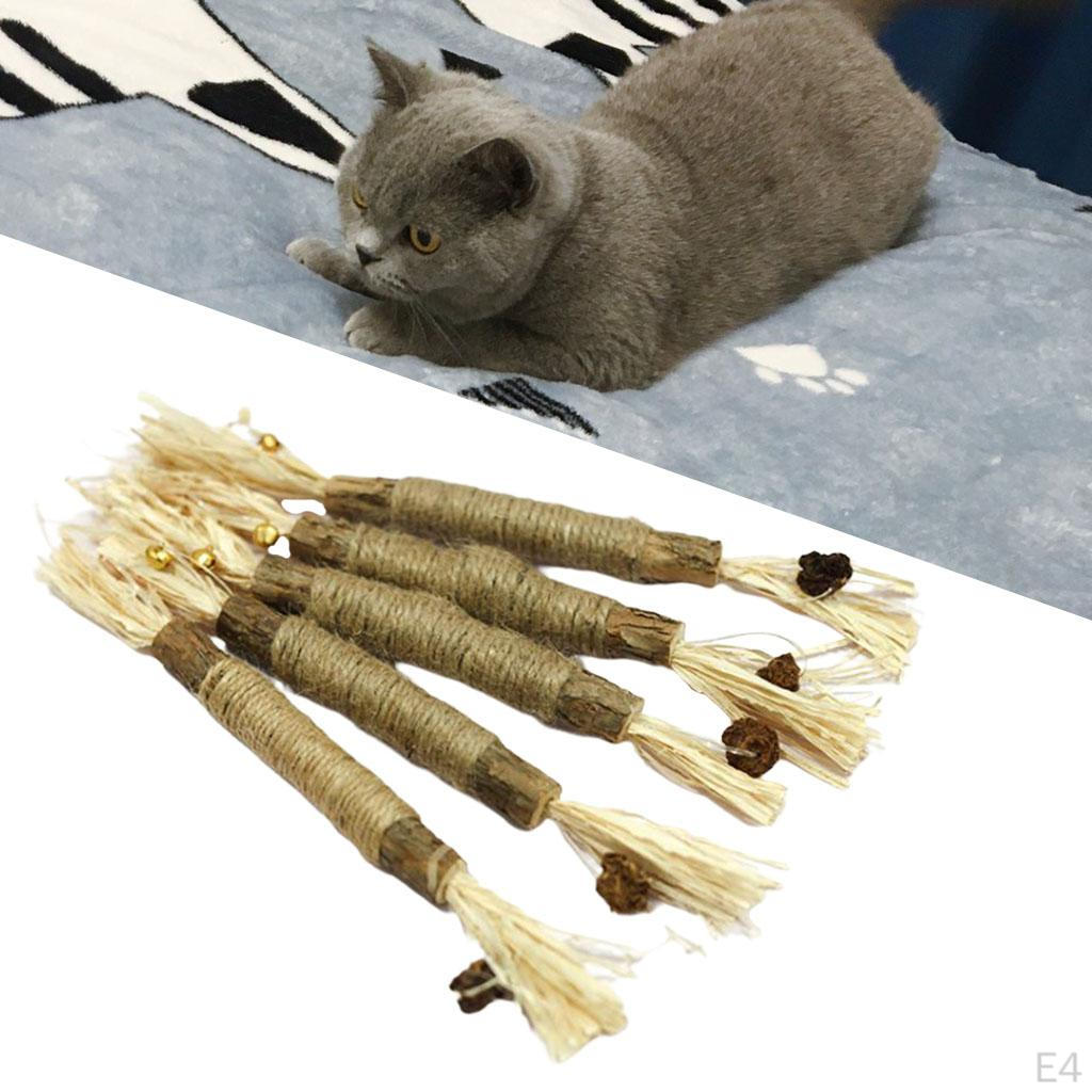 5 упаковок Игрушки-палочки с кошачьей мятой для кошек, жевательная игрушка, интерактивная, забавная, подходит для всех кошек, для чистки зубов