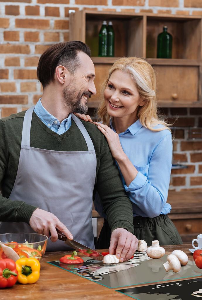 SZKLANA PŁYTA OCHRONNA NA KUCHENKĘ 70x52 MUZYKA