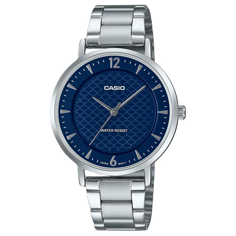 CASIO G-SHOCK series, life waterproof, fashion trend, Quartz, Steel Strap, , same style for men and women, blue dial LTP-VT04D-2A