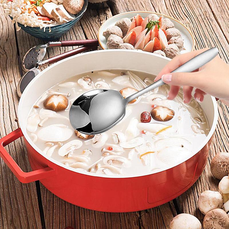 Большие столовые ложки Кухонные из нержавеющей стали Ложки-сервировщики Эргономичная ручка Кухонная столовая посуда Ложки Для свадеб Вечеринок CHINA