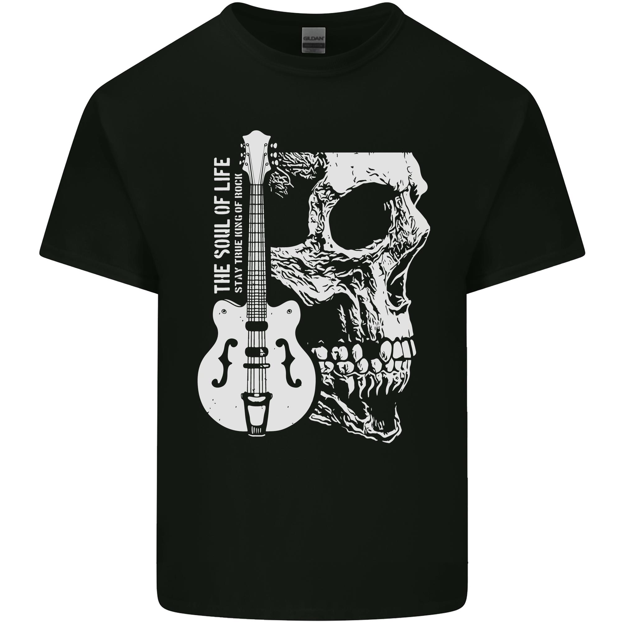Soul of Life Skull Rock Heavy Metal Guitar Unisexs Light Cotton TShirt S