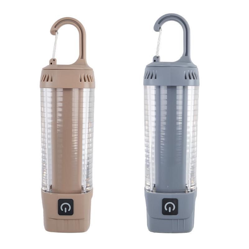 Tri-Color Rechargeable Retro Camping Lantern & Flashlight Combo