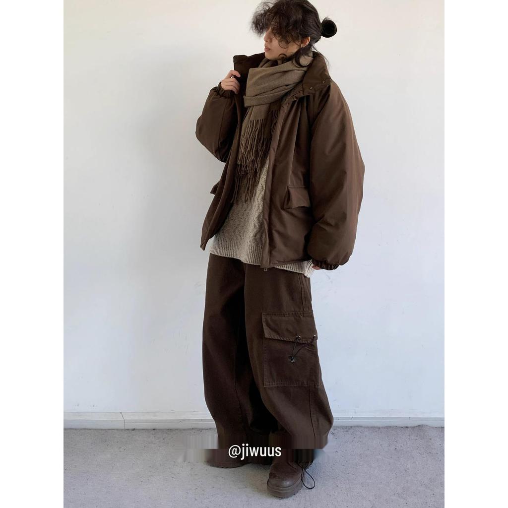 Unisex Retro Japanese Winter Cotton Jacket: College Style, Stand Collar, Loose Fit