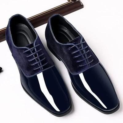 Herren Schwarze Lackschuhe Lässige Businessschuhe Schnürschuhe Formelle Büro-Arbeitsschuhe Herren Party Hochzeit Oxford Schuhe