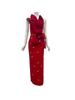 Elegant Rhinestone One-Shoulder Mesh Dress