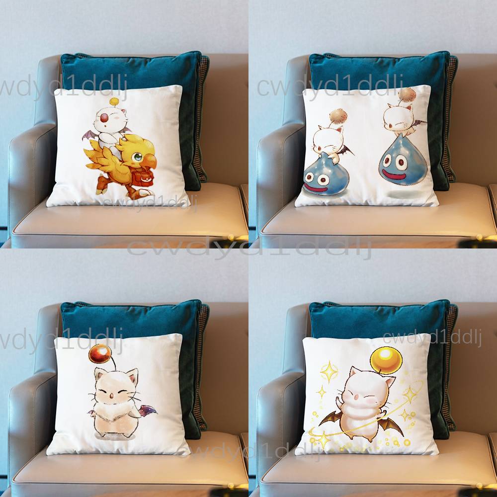 F-Final Fantasy Moogle FF VII Pillow Case Cover Square Sofa With For Pattern Comfortable Cushion suitable Of Room