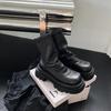 Small Versatile Niche Heightening Short Boots Women's 2025 Autumn New Retro Handsome Thick-soled British Style Thin Boots