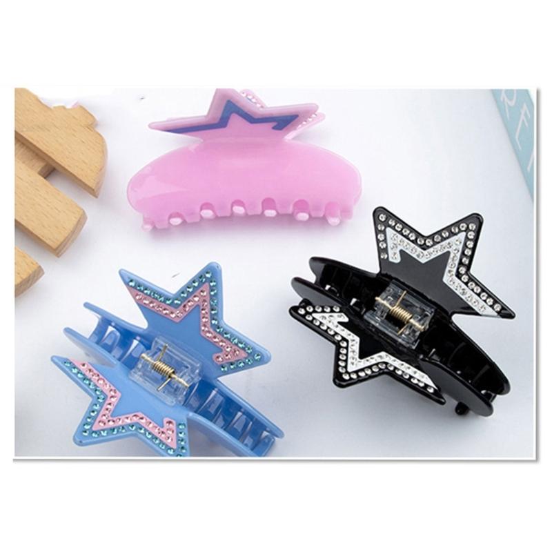 Elegant Rhinestones Star Hair Claw Clip NonSlip Hair Grip For Women and Girl Everyday Styling And Special Occasion