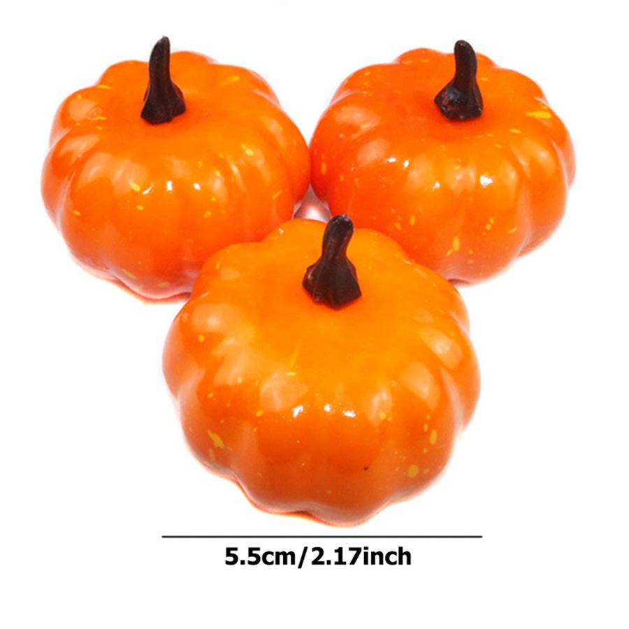 12pcs 5.5cm Simulated Mini Pumpkin Ornaments Halloween Styles Desktop Decoration Creative DIY Painting Pumpkin Photography Props